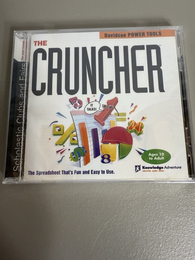 Vintage "Davidson The Cruncher" CD-Rom Windows/Mac 1994 (Sealed)