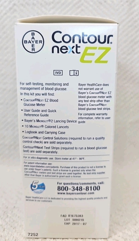 Contour Next EZ Blood Glucose Meter Accurate Testing No Coding Personal Stats