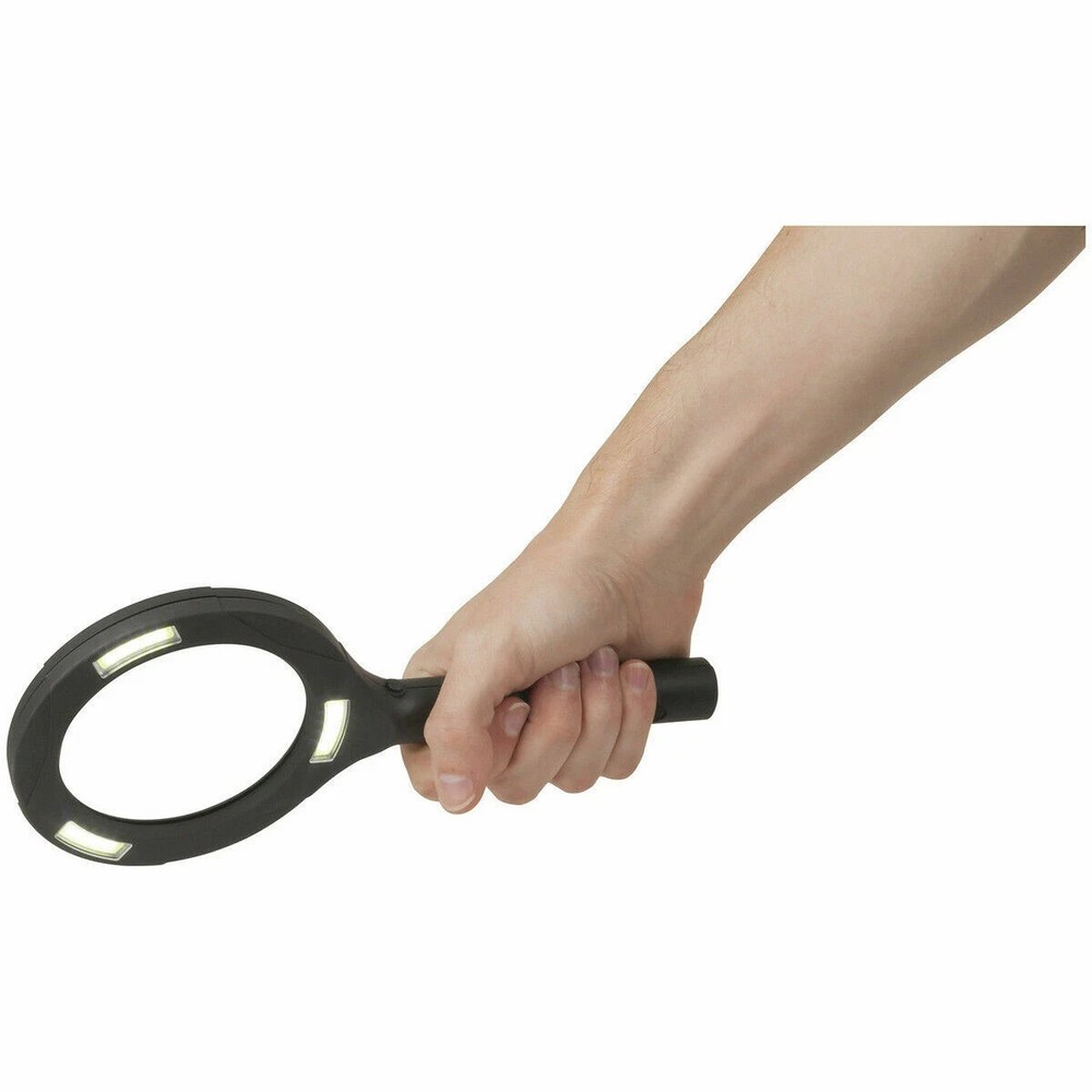 LED Illuminated Handheld 3X Magnifying Glass Wth Rubber Grip