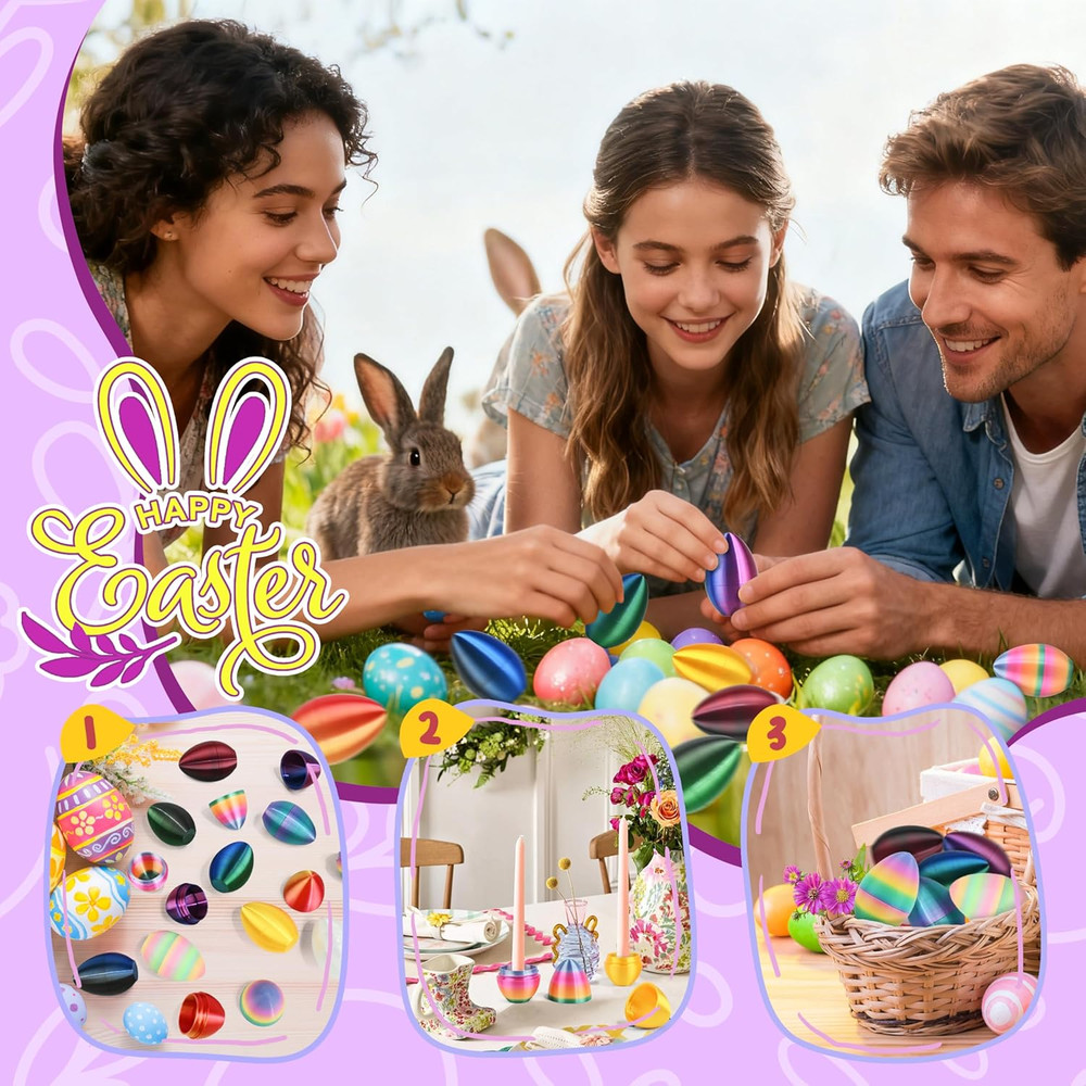 12 PCS 3D Printed Dragon Easter Empty Eggs, 2.36" Empty Eggs Fillable Eggshells