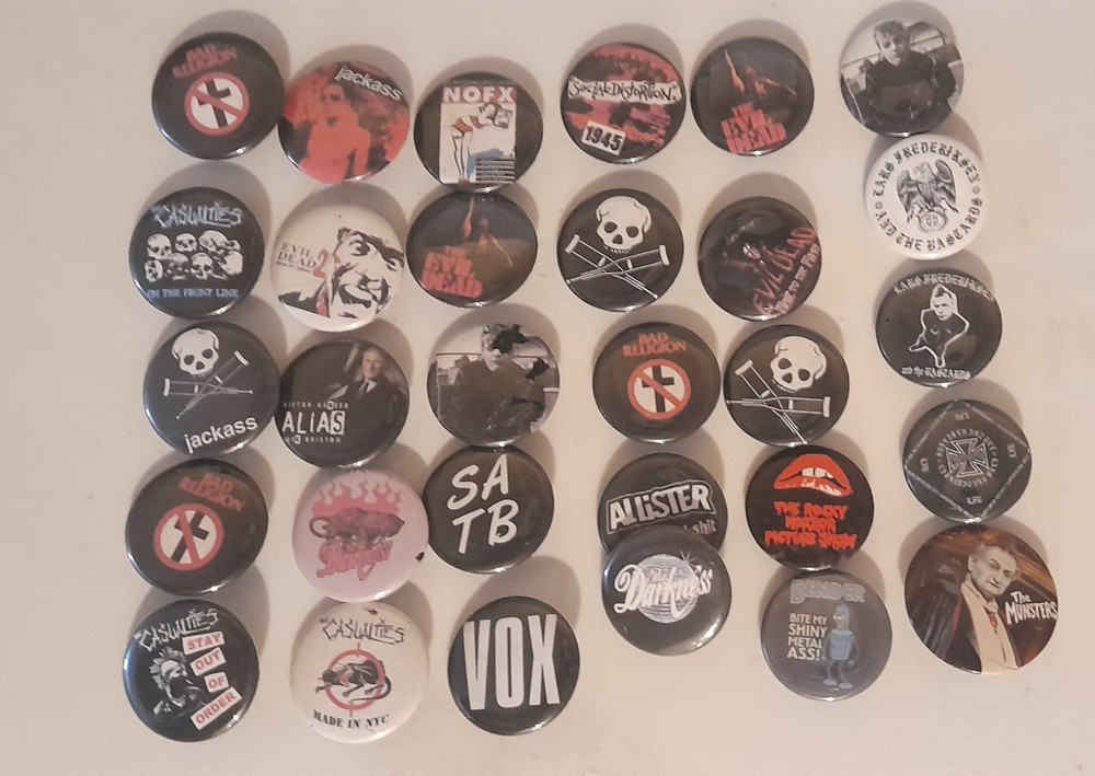 (30) PUNK Hardcore Pinback Buttons 80s 90s