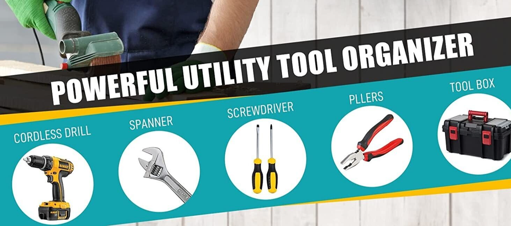 Power Tool Organizer Garage Tool Rack & Wall Mounted Storage Drill Holder NEW