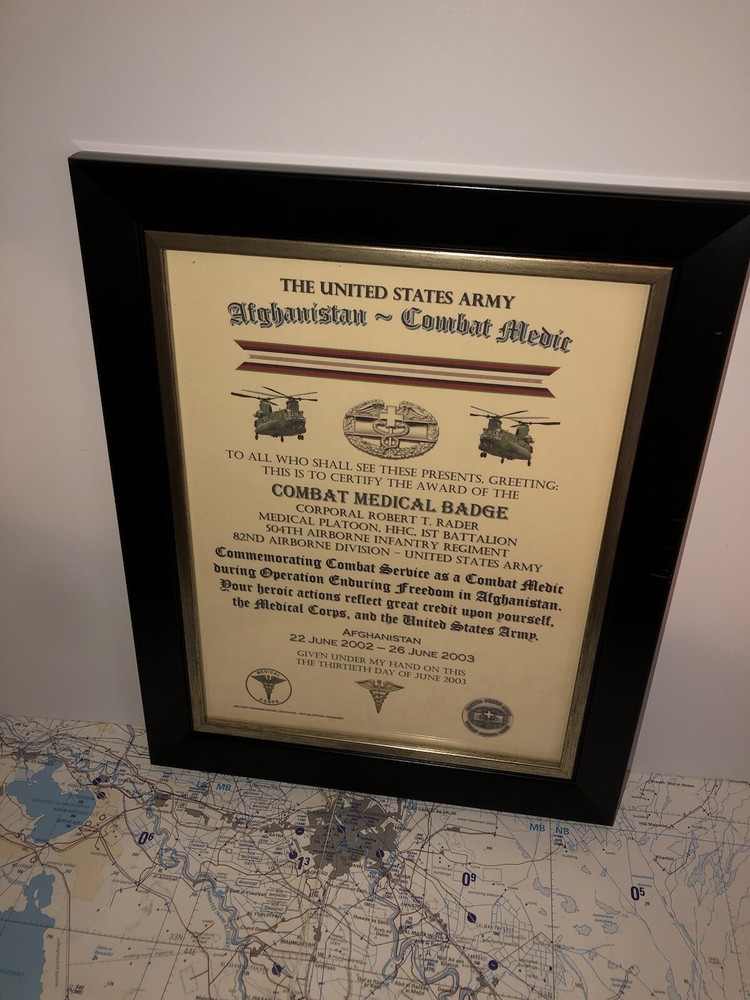 COMBAT MEDIC / CMB - AFGHANISTAN (COMMEMORATIVE ISSUE CERTIFICATE)