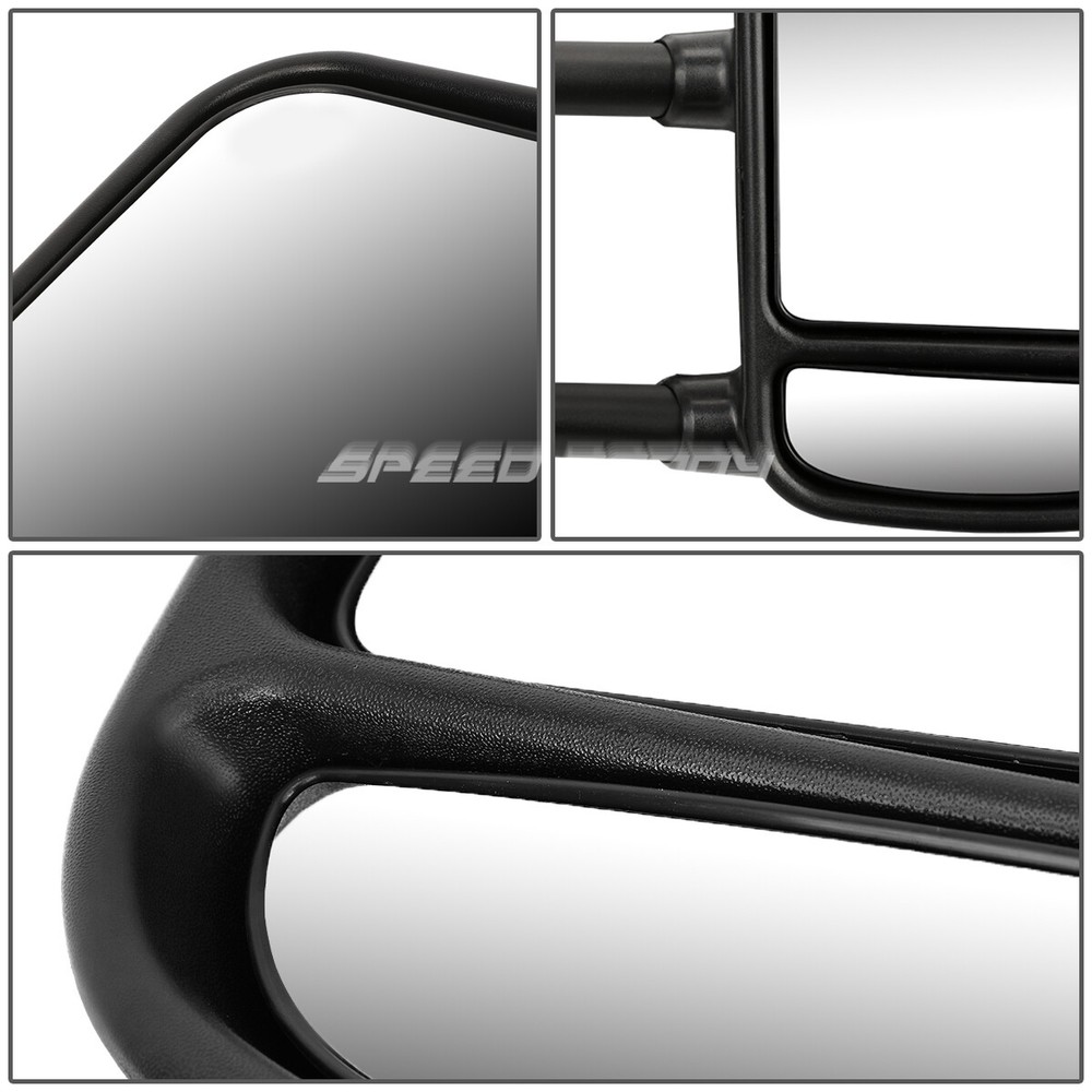 FOR 03-14 FORD E150 E250 ECONOLINE MANUAL EXTENDABLE SIDE TOW TOWING MIRROR PAIR