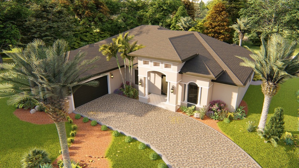 BLUEPRINTS MEDITERRANEAN HOUSE PLAN ARCHUP #104M