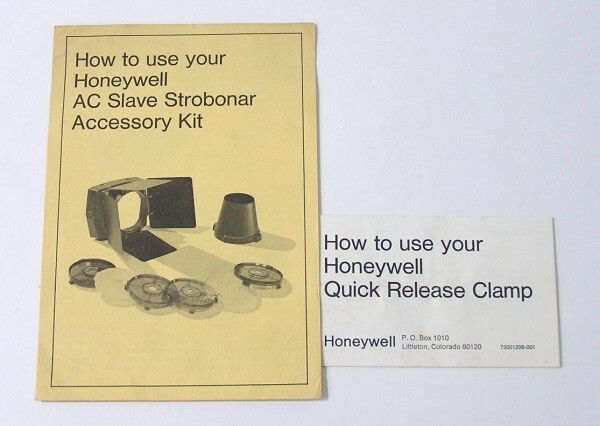 Honeywell Slave Strobonar Accessory Kit & Quick Release Clamp Instruction Manual
