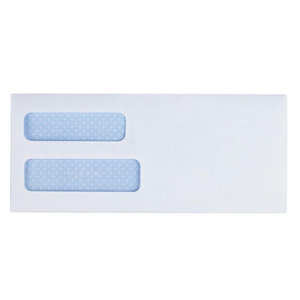 50 Business Source White Security Tint Double Window Envelope #8 Payroll A/P USA