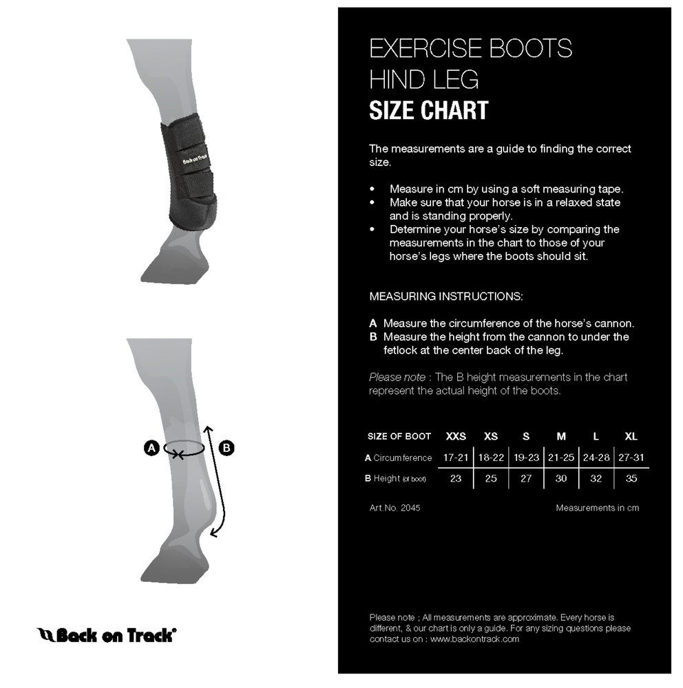 Back on Track Black Classic Therapeutic Exercise Support Boots (Size M - Hinds)