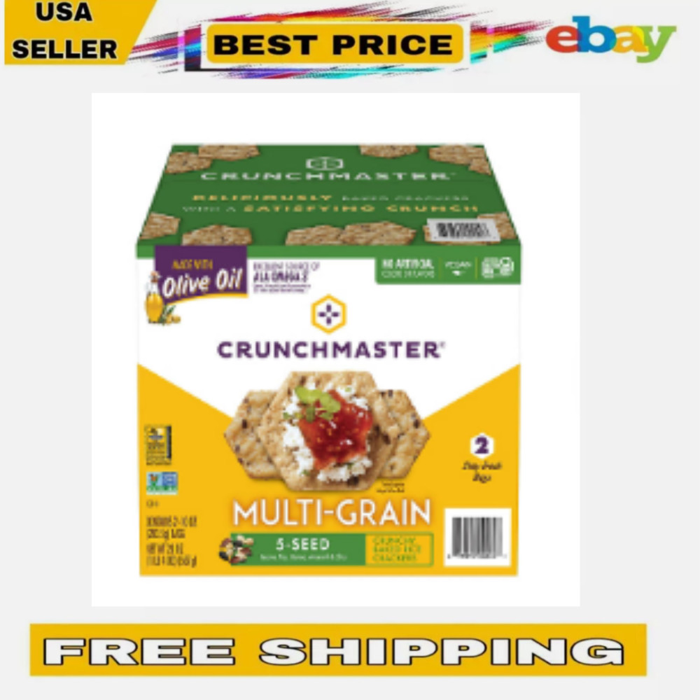 Crunchmaster 5 Seed Multi Grain Cracker 10 oz 2 Pack Gluten Free Snack