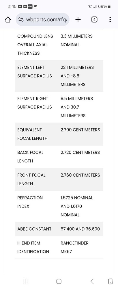 B & L Cemented Doublet Biconvex Lens, 30mm Dia, See Specs.