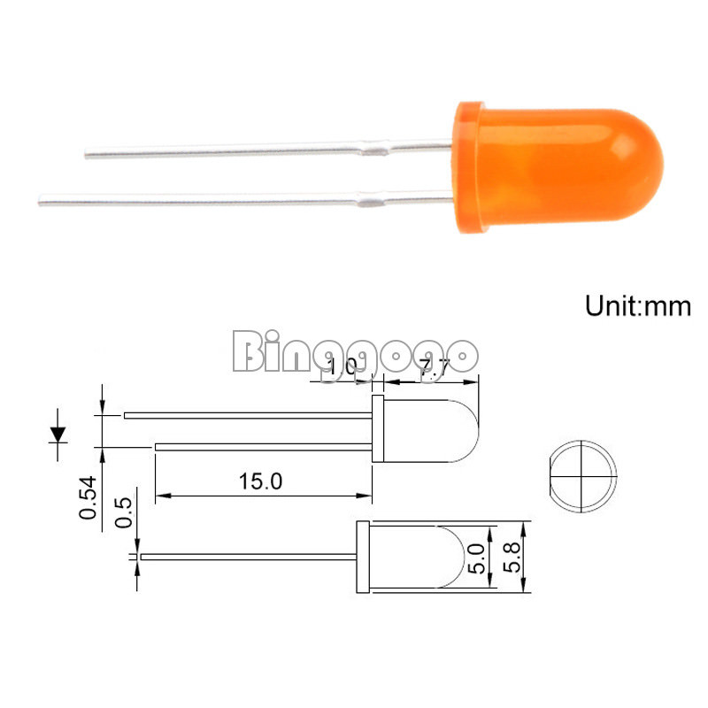 30PCS Diffused LED 5MM ORANGE COLOR ORANGE LIGHT Super Bright