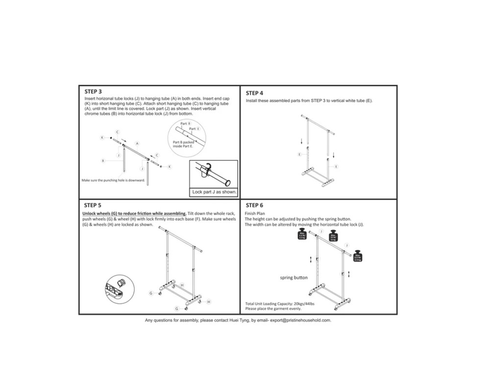 Mainstays Adjustable Rolling Garment Rack Clothes Rack w/ Wheels Chrome White
