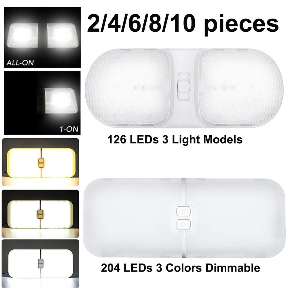 2-10x 12V Led RV Ceiling Dome Light RV Interior Lighting for Trailer Camper Boat
