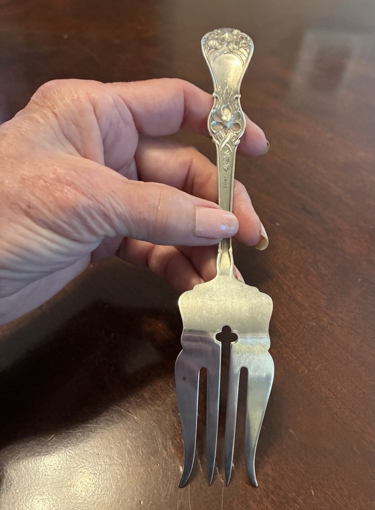 Antique Manchester Sterling Silver Serving Fork