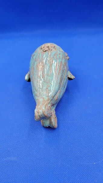 HAND CRAFTED BLUE CERAMIC WHALE DECORATIVE/INCENSE HOLDER