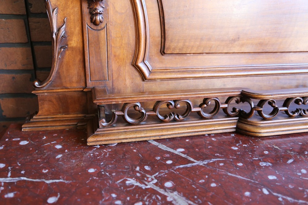 Louis XV Vaisselier ~ Server ~ Marble Top Buffet ~ Antique Rococo Sideboard