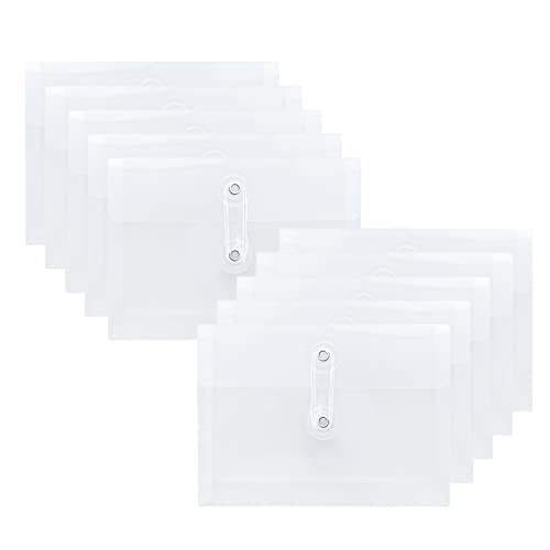 10 Pieces 4X6 Small Plastic Horizontal Filing Envelopes with String Closure