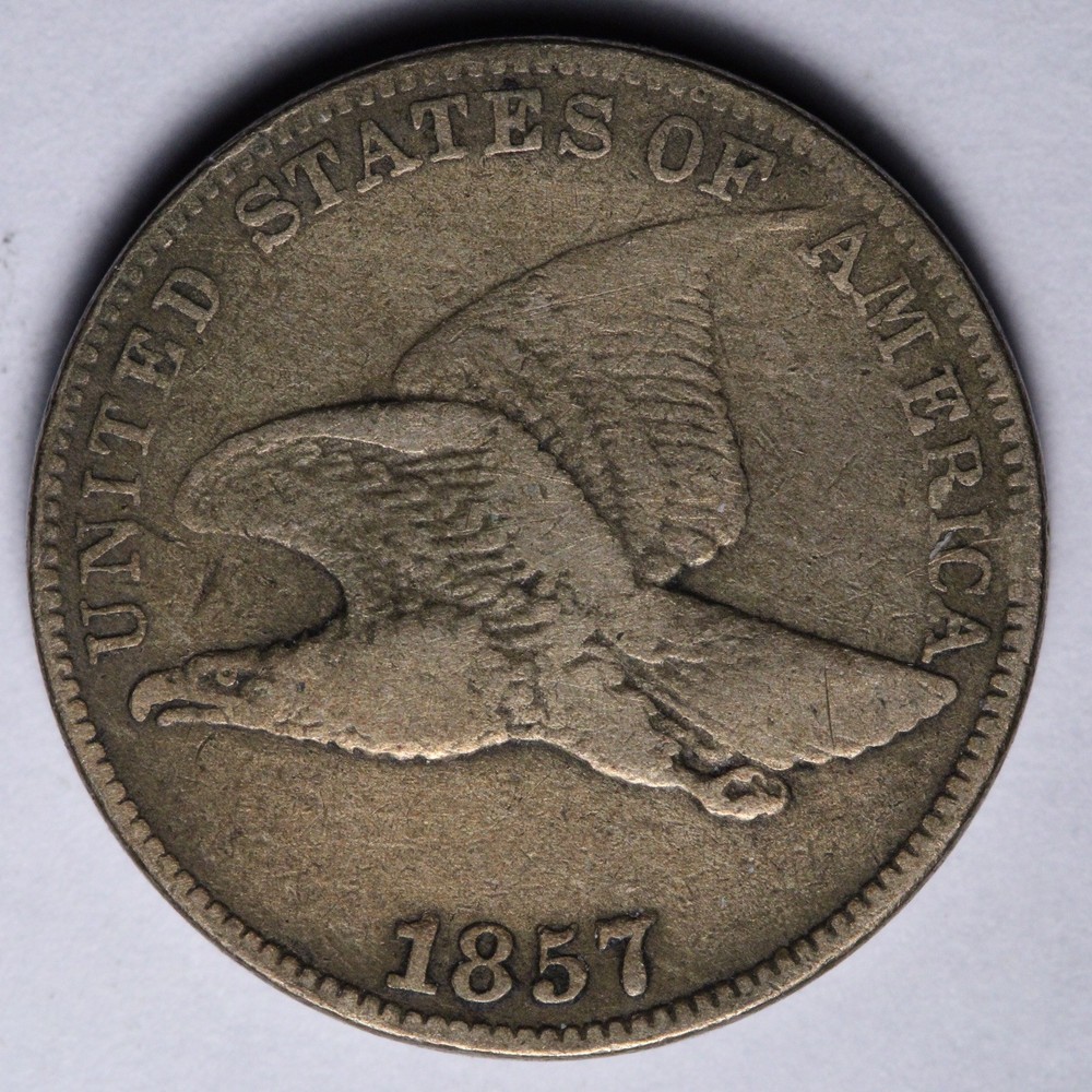 1857 Flying Eagle Cent Penny VF E114 ZIXMT