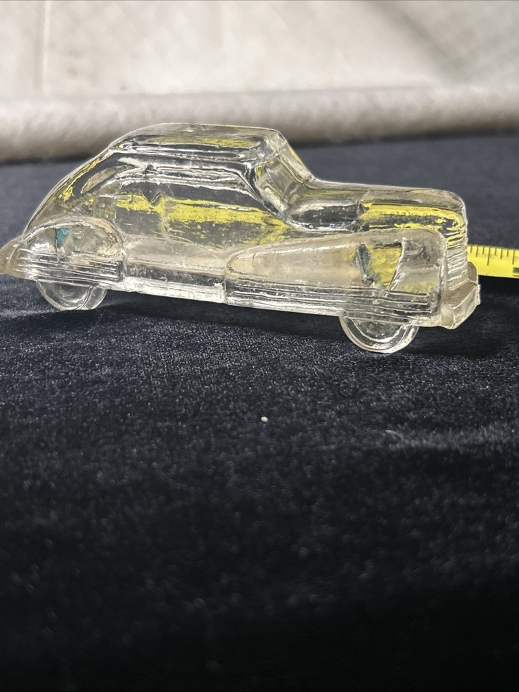 EARLY ANTIQUE GLASS CANDY FIGURAL CONTAINER 4.5”