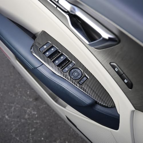 Window Switch Panel Cover Interior Side Door Lock Lift Control Button Carbon