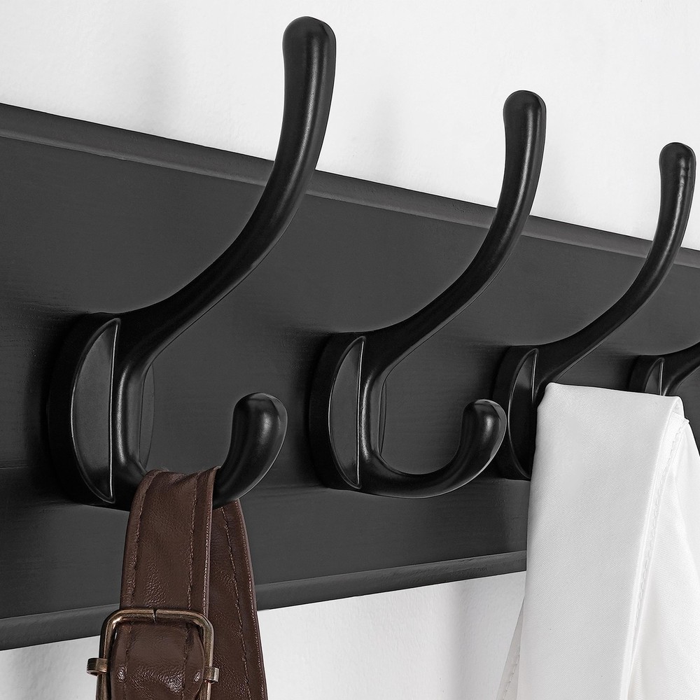 Rustic Wall Mounted Coat Rack, Case of 2, Pine Solid Wood Coat Hook Hanger - ...