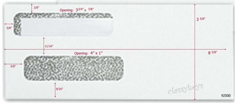 40 check ENVELOPES, Self-Seal Double-Window Security 92500 -- #8-5/8" x 3-5/8"
