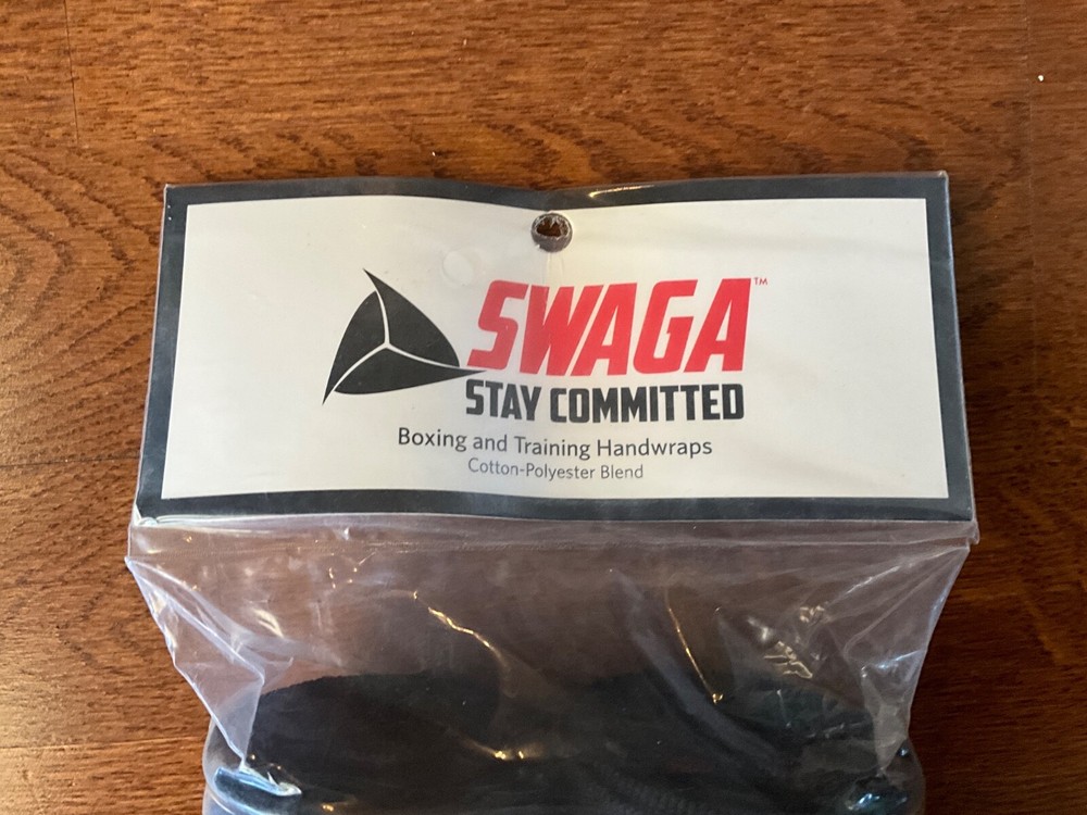 Swaga Boxing & Training Handwraps Cotton / Polyester Blend 180” Black 2 wraps