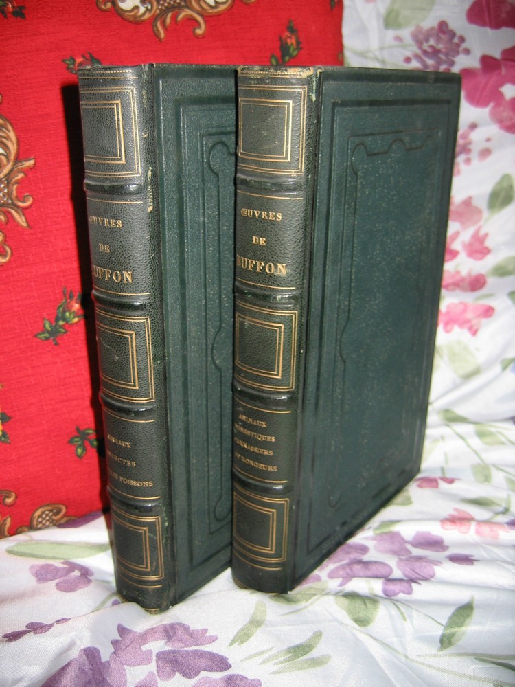 Works by Buffon, after MORIN 2 volumes Superb Engravings Leather binding