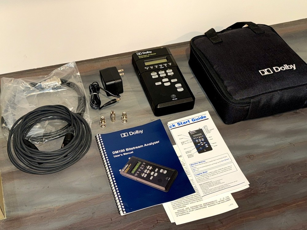 Dolby Bitstream Analyzer DM100 w/ Case Manuals Power Supply Cables