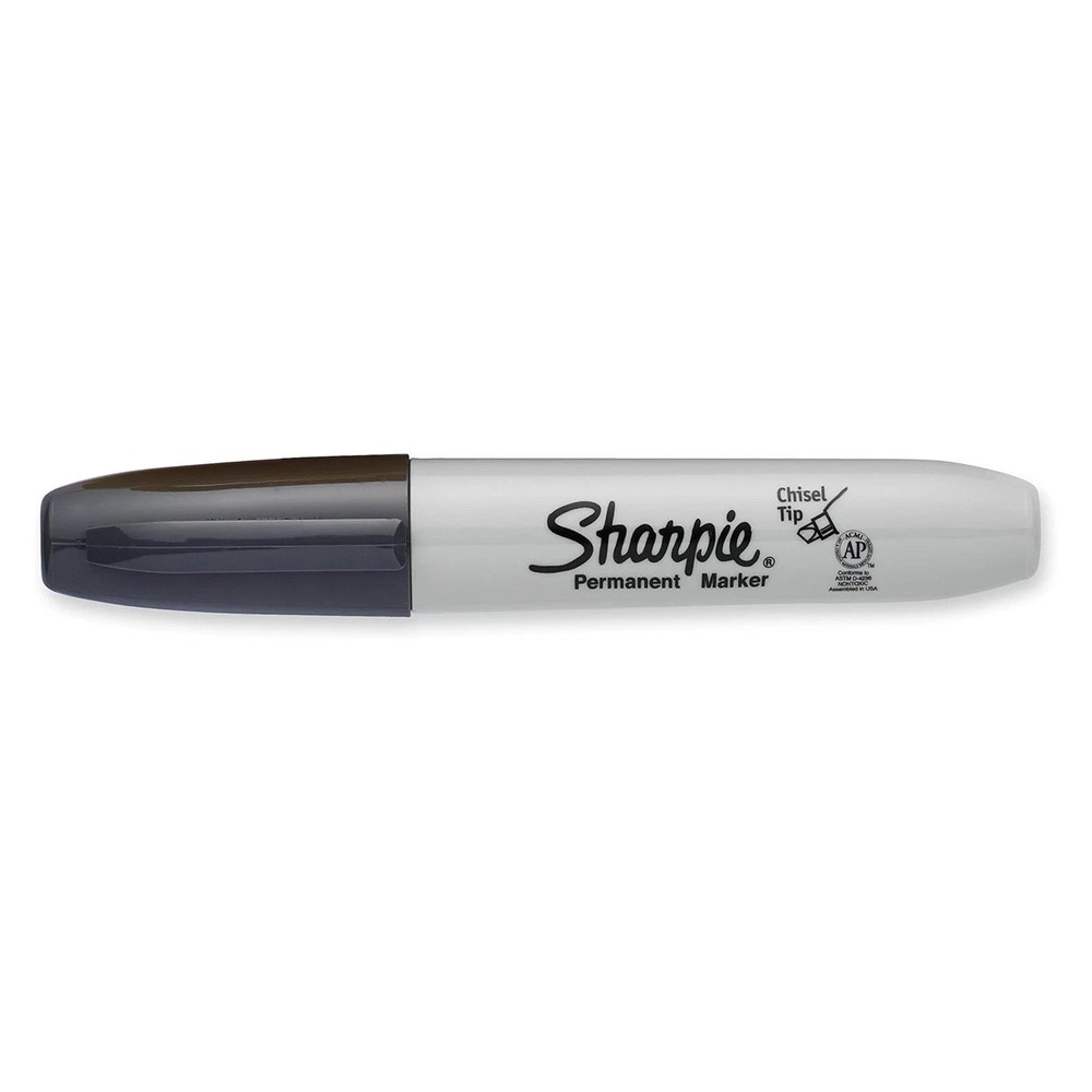 Sharpie Permanent Marker, Chisel Tip, Black, 2 Count