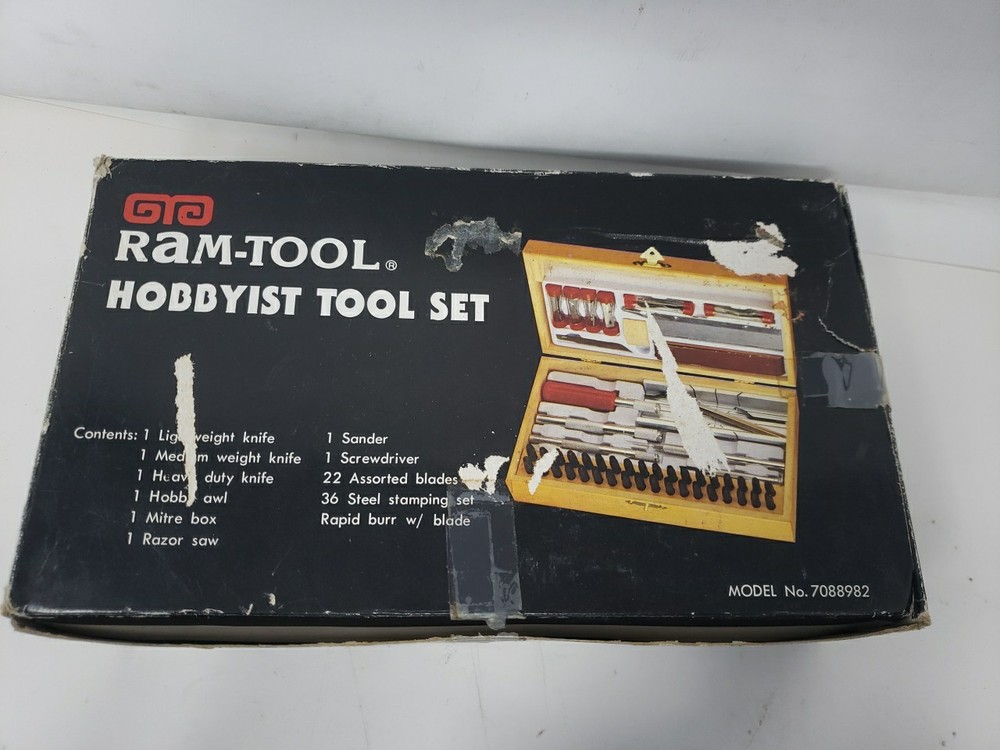 Vintage Ram-Tool Hobbyist Tool Set- Orgnl Packaging&Wood Box