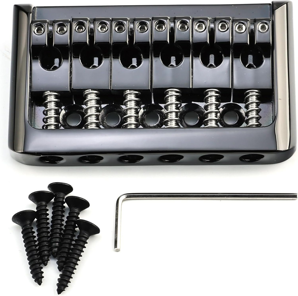 Black Guitar Fixed Hardtail Bridge Fit Stratocaster ST