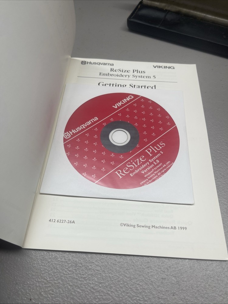 Husqvarna Viking ReSize Plus Embroidery System 5 Software CD Windows 95 98 NT
