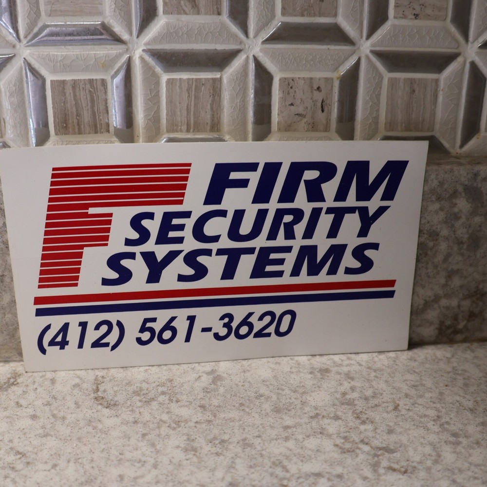 Vintage FIRM Security Systems Alarm Sticker
