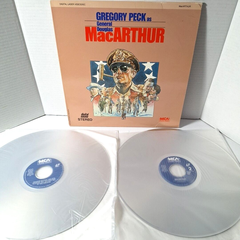 Laserdisc Movie General Douglas MACARTHUR Gregory Peck Digital 12" LD 2-Disc Set