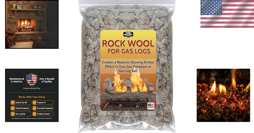 Transform Your Gas Fireplace with 6 oz Rock Wool Glowing Embers Effect