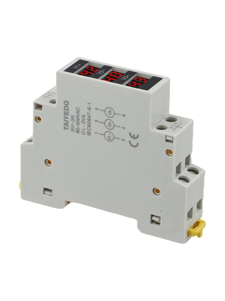 Digital Voltmeter BV3R Three Phase AC 50 500V For Din Rail Panel Mount