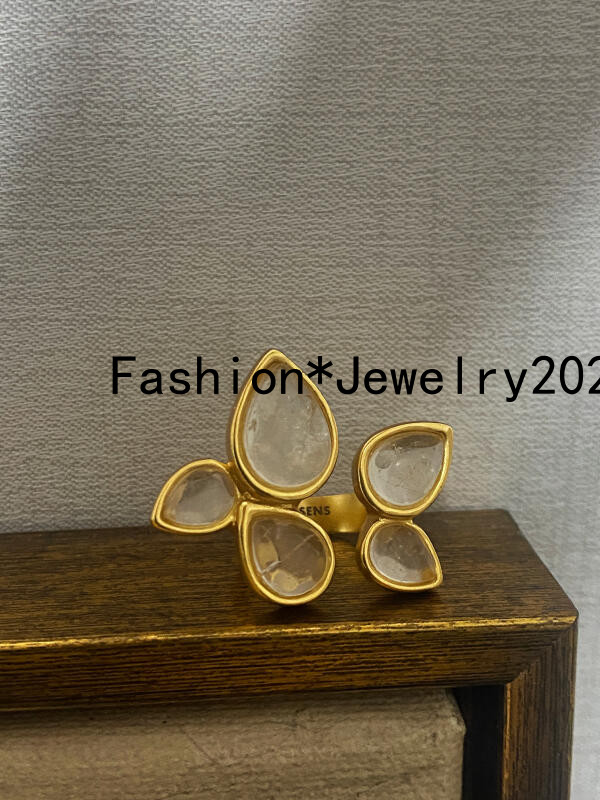 Goossens Retro Luxury Crystal Geometric Opening Adjustable Ring