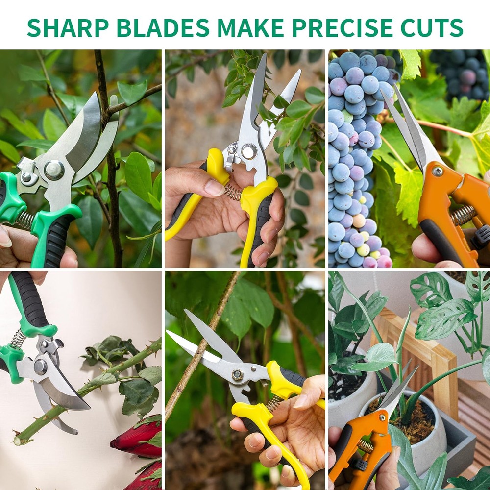 Drametic+ 3 Pack Garden Pruning Shears Multicolor Gardening Scissors Set