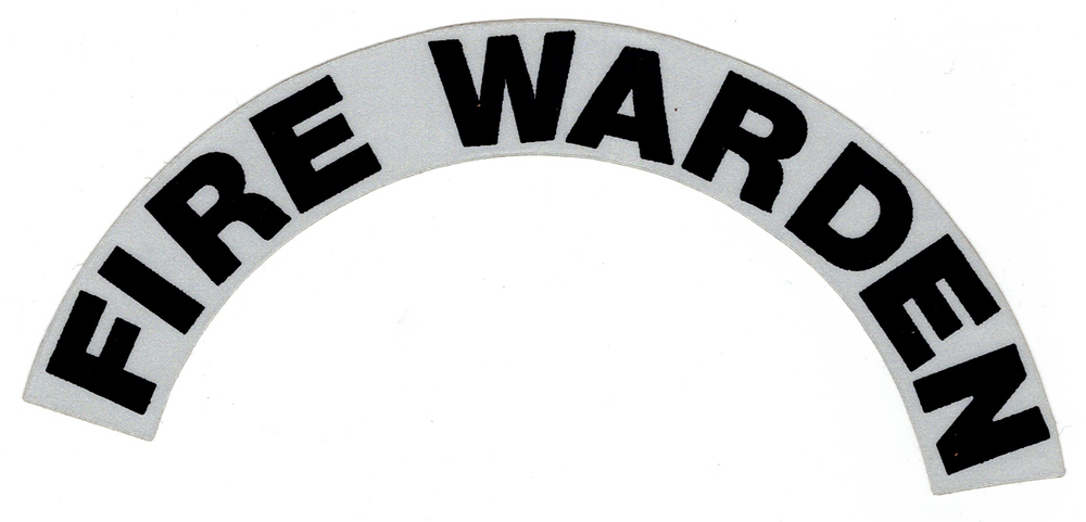 FIRE WARDEN Highly Reflective Fire Helmet Crescent Decals - A PAIR - Technician
