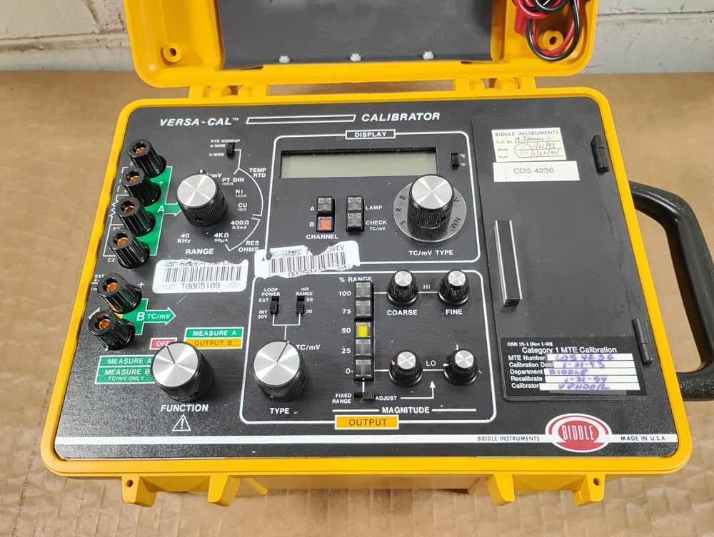 Biddle Versa-Cal Calibrator 720390- UNTESTED SURPLUS / POWERS ON