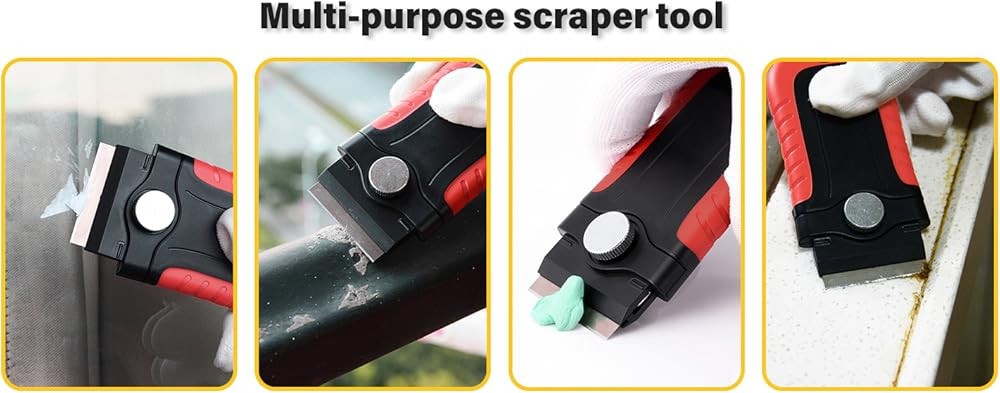 Blade Scraper Tool with Blade Stora Container, Glass