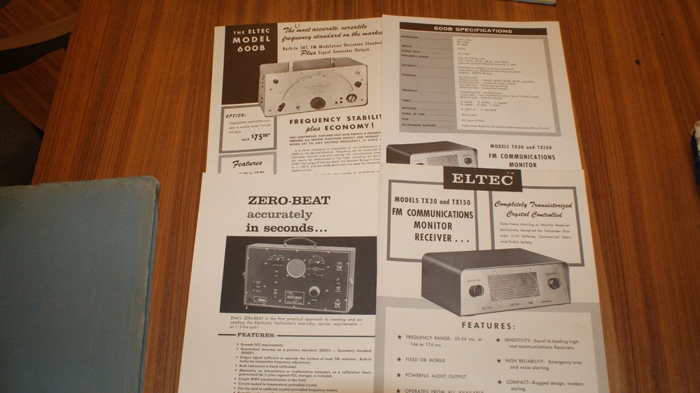Eltec Labs ZEROBEAT Secondary Frequency Standard Operation manual w/ads