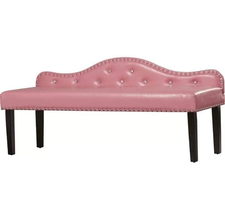 Faux Leather Pink Bench
