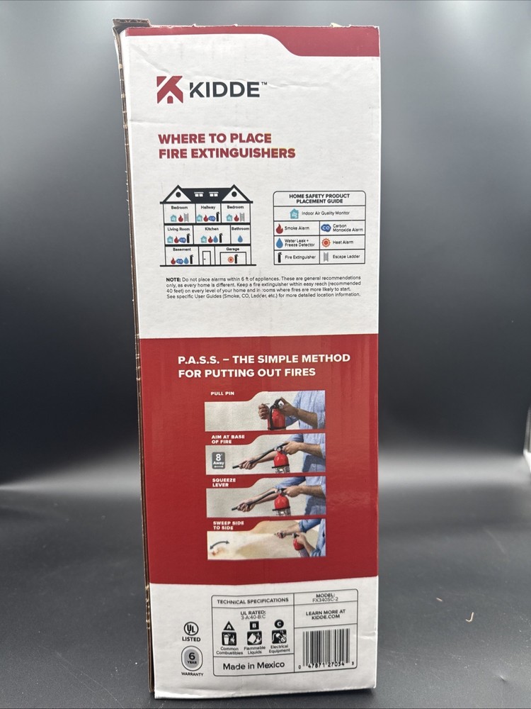 Kidde Full Home Fire Extinguisher Model FX340SC-2 5LB