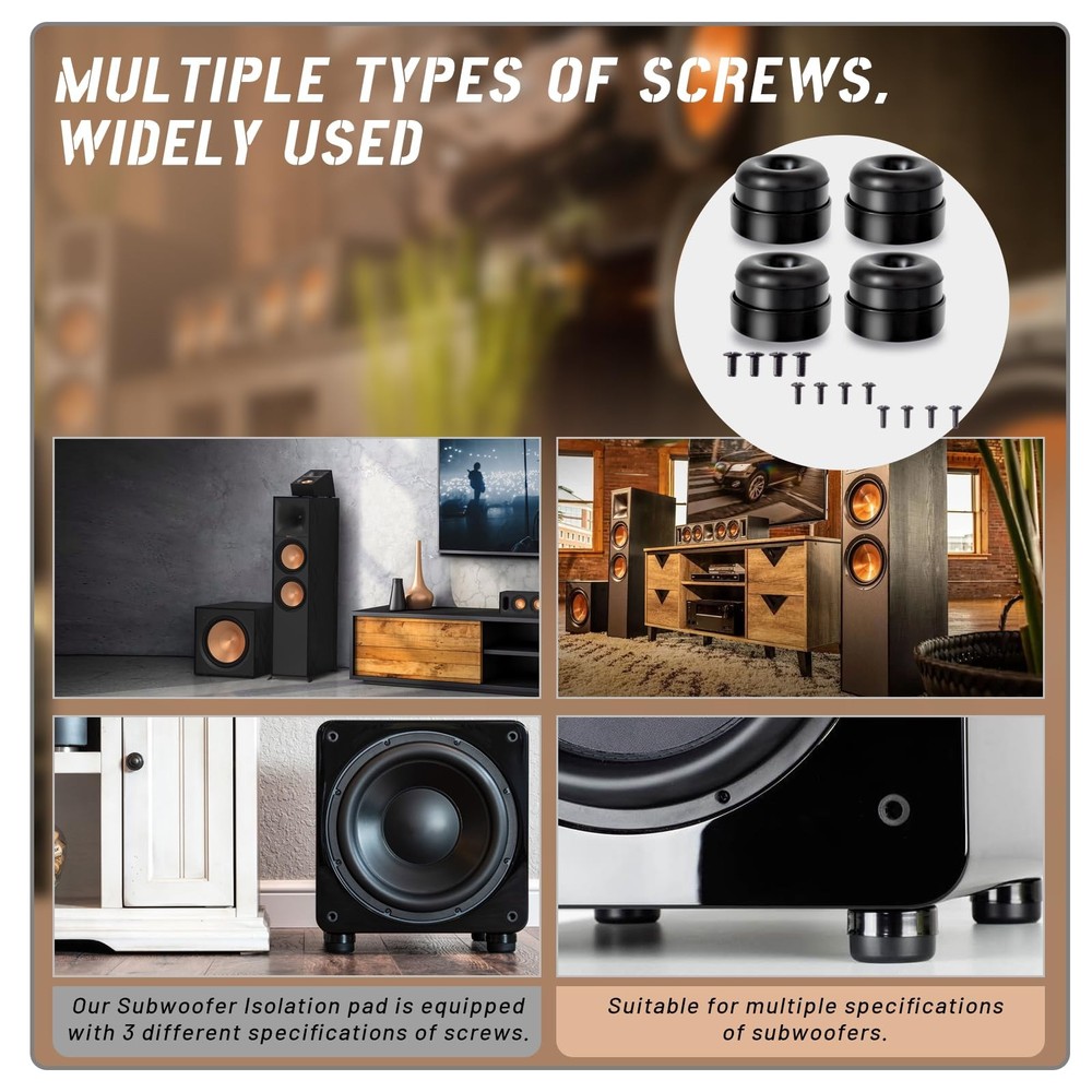 Subwoofer Isolation System 4 Pcs AntiVibration Kit for All Models