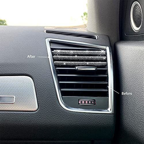 10PCS Bling Car Air Conditioner Vent Outlet Trim Decoration Strips,Shiny White
