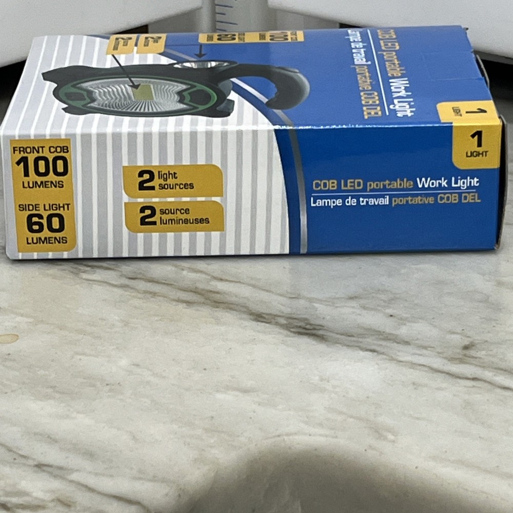 COB LED Portable Work/Flash Light W/Front & Side LEDs - New