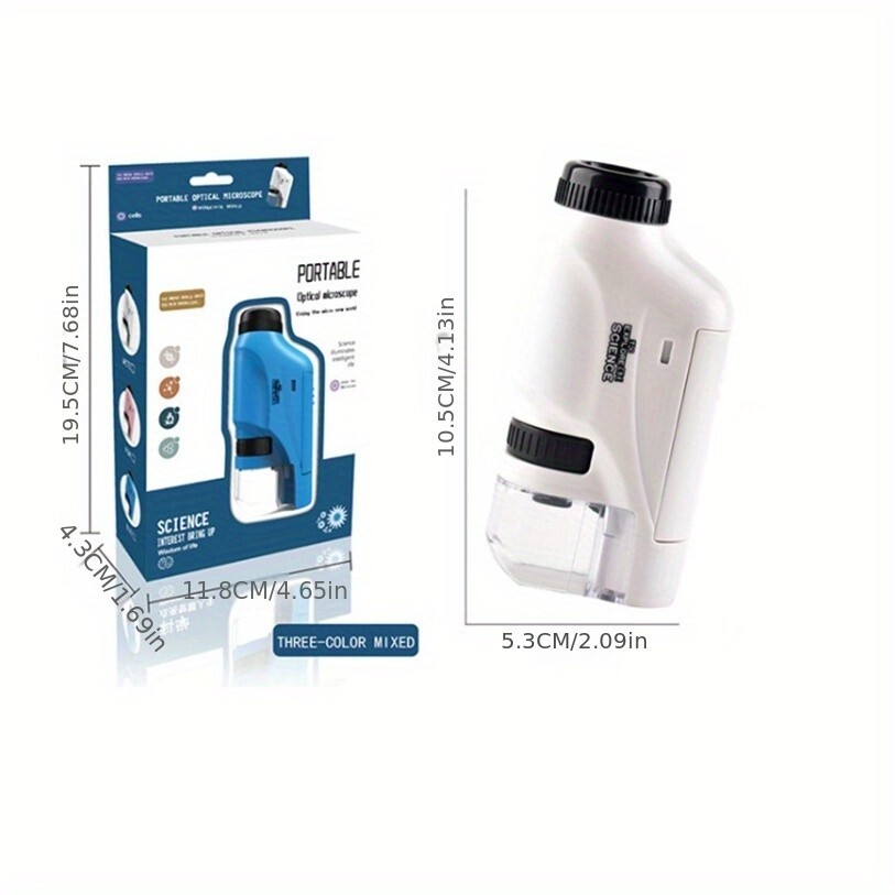 Kids Portable Microscope Handheld Mini Microscope Toy With LED Light - 60X-120X