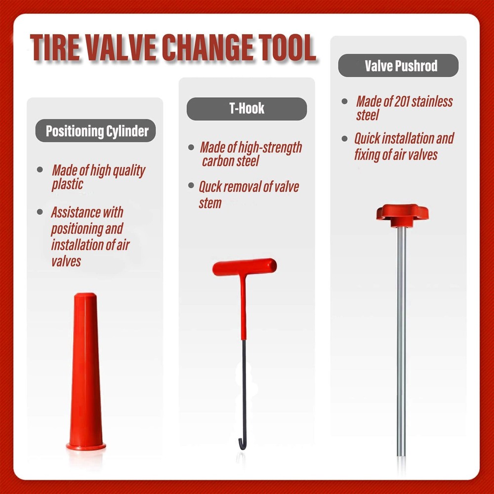 LOGOL Tire Valve Stem Quick Replacement Tool Kit（51025）, Stem...